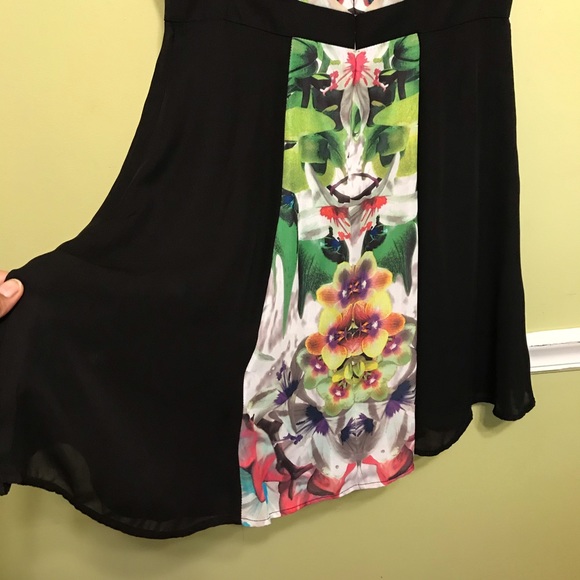 Prabal Gurung Black Floral Dress Sz 6 - Picture 7 of 11